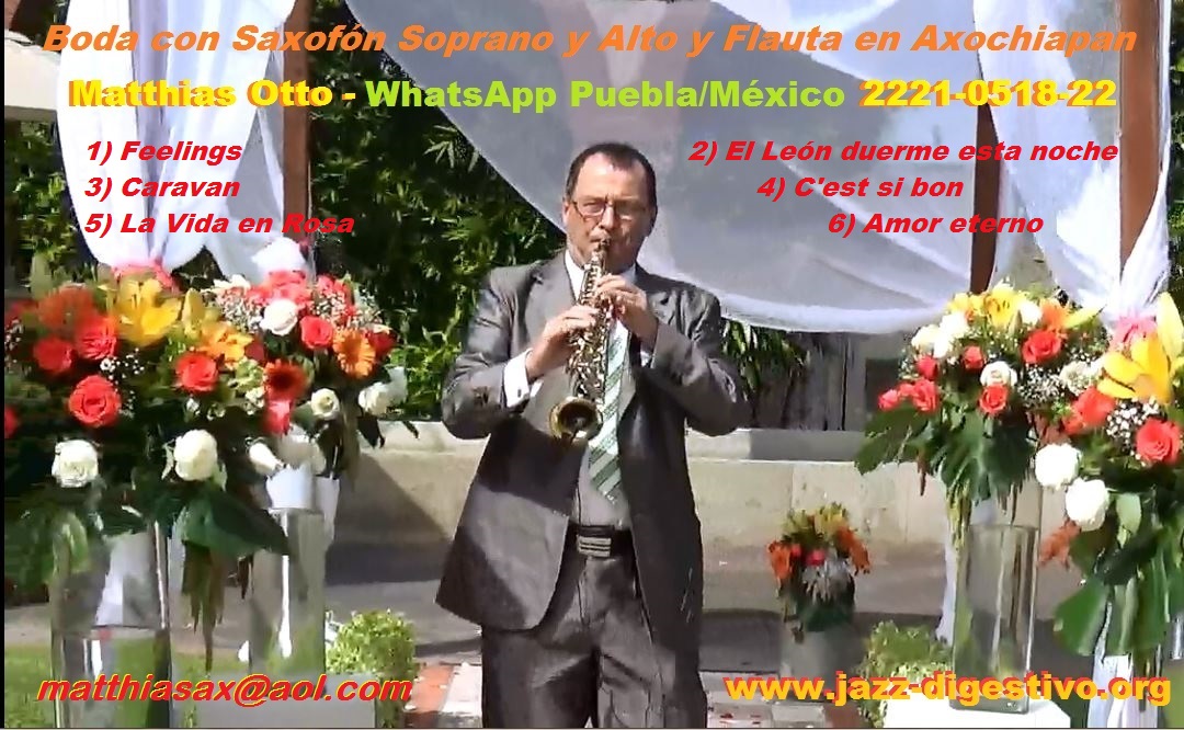 Saxofón Puebla/México en Boda en Jardín de Fiesta en Axochiapan/Morelos -- www.jazz-digestivo.org